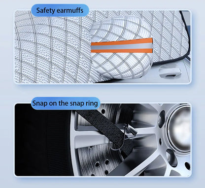 SEAMETAL Upgraded Car Window Snow Cover Large Size Windshield Snow Shield with Hood Cover Universal for Sedan Suv Hatchback