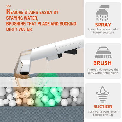 600W Portable Carpet Cleaner 15KPa Strong Suction Spot Cleaner Spray Vacuum Machine for Sofa Upholstery Car Pet Stains