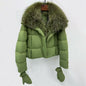 Women's winter jacket New detachable fox fur collar down coats for winter 2025 white duck down filled warm thick coat outerwears