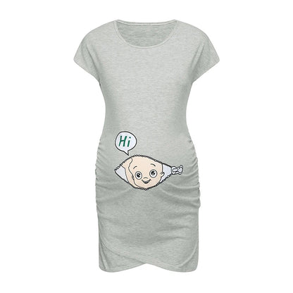 Cute Maternity Dress Loose Casual Dress Women Maternity Clothes Plus Size Pregnant Woman Maternity Dress