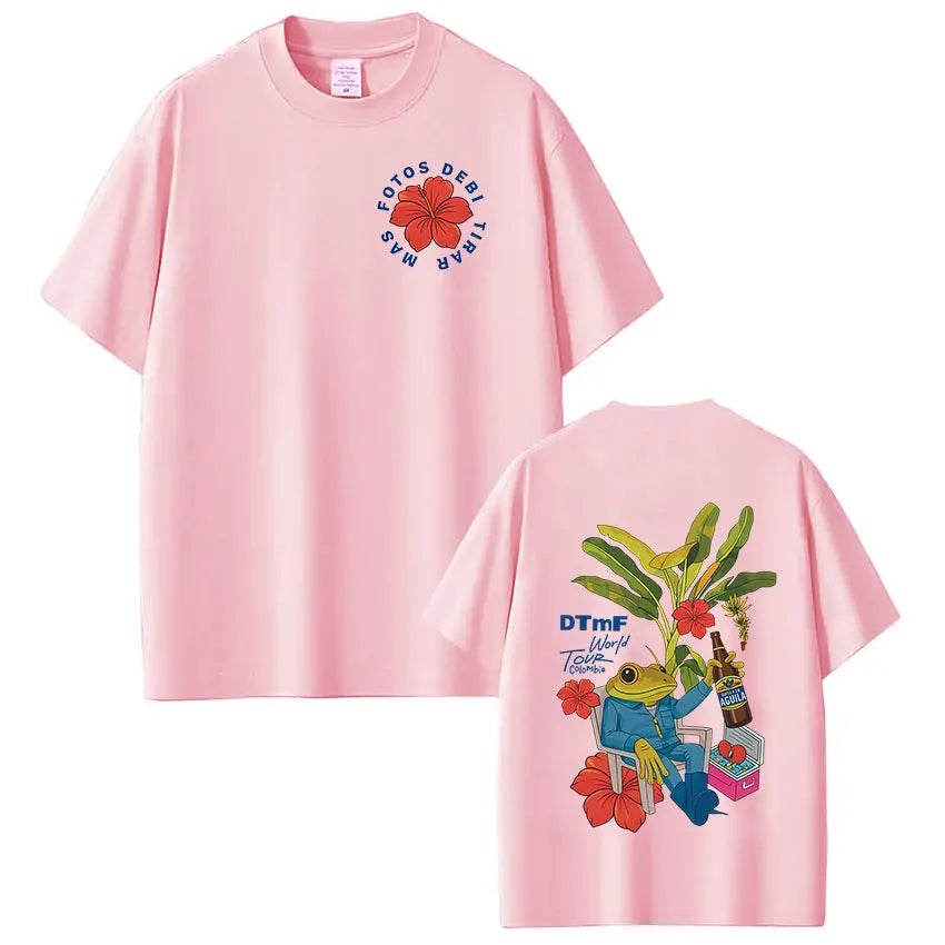 Rapper Bad Bunny T-shirt Debi Tirar Mas Fotos DTMF World Tour T Shirts Men's Women Fashion Vintage Hip Hop T-shirts Streetwear