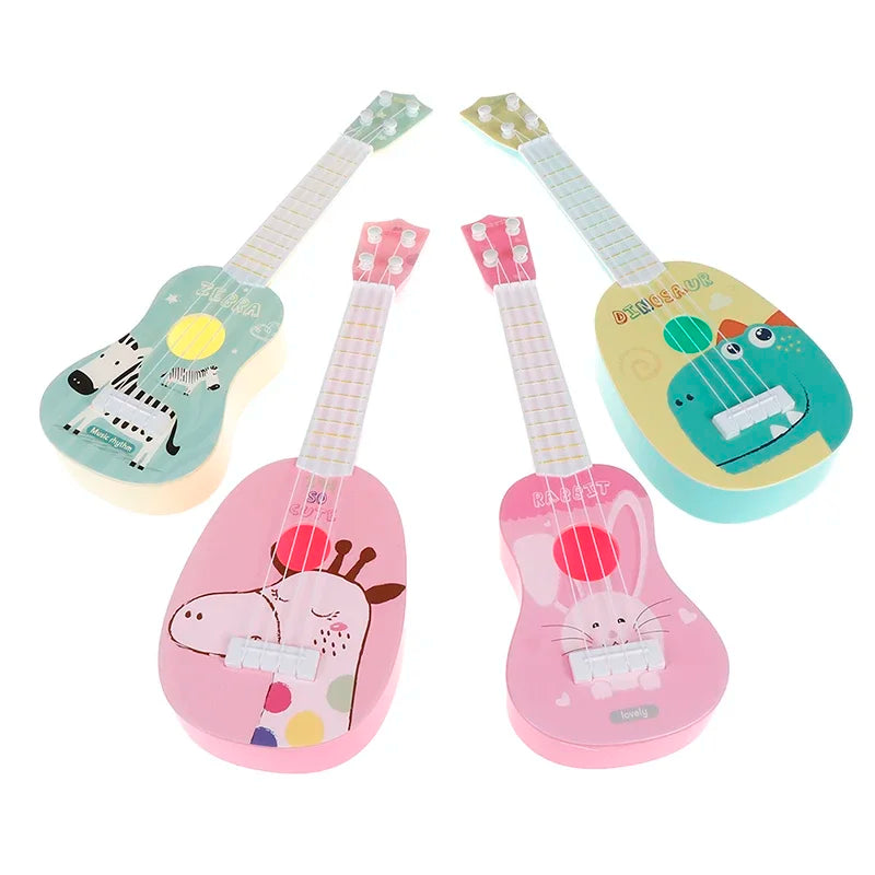 1PC 36cm Mini Guitar Children's Simulated Musical Instrument Ukulele Gift Can Play Early Education Enlightenment Music Player
