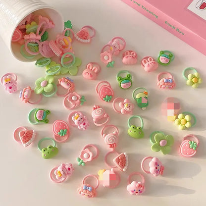 10pc Mini Baby Hair Band Kawaii Cartoon Floral Animal Elastic Hair Rope for Toddler Girl Small Tumb Hair Band Lovely Headwear