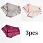 3pcs Lace Women's Panties French Seamless Underwear Female Ice Silk Briefs Solid Color Breathable Underpants Lingerie