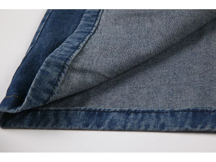 Korean Style Slim Bodycon Blue Skirts For Women 2026 Spring Summer New High Waist Split Denim Midi Skirt