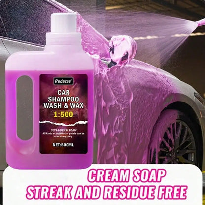 500ml Pink Foam Car Wash Soap, High-Concentration Wax Builds Ceramic Coating, Nourishes & Protects All Car Paint