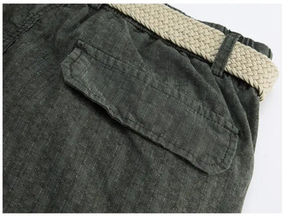 Men Summer Cargo Shorts Casual Tool Shorts High Quality Man Summer Military Multi Pocket Pants Loose Cargo Pants No belts 38