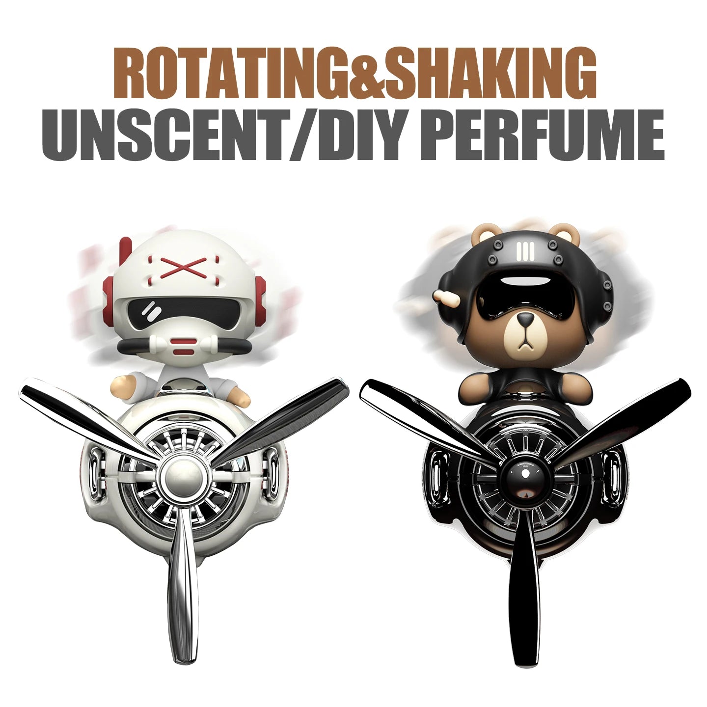 No perfume DIY fragrance diffuser pilot head shake dog car air fresheners vent clip ornament decoration accessories rotate plane