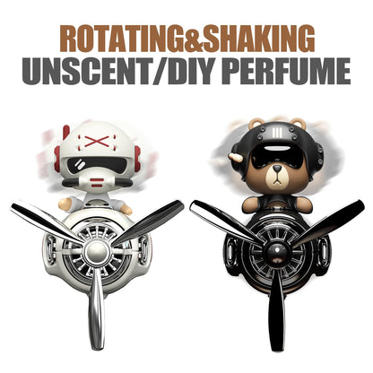 No perfume DIY fragrance diffuser pilot head shake dog car air fresheners vent clip ornament decoration accessories rotate plane