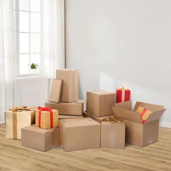 Moving Boxes Medium 12"L X 10"W X 8"H,50-Pack | Corrugated Cardboard Box for Packing, Shipping and Storage 3mm Thick