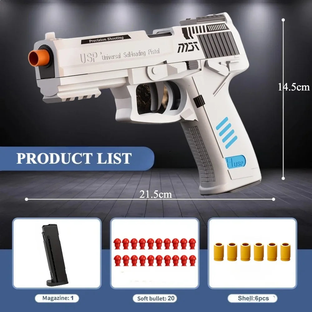SIG17 Throwing Shell Soft Bullet Toy Gun with Blowback Outdoor Sports CS Game Pistol Launcher Model Birthday Gift