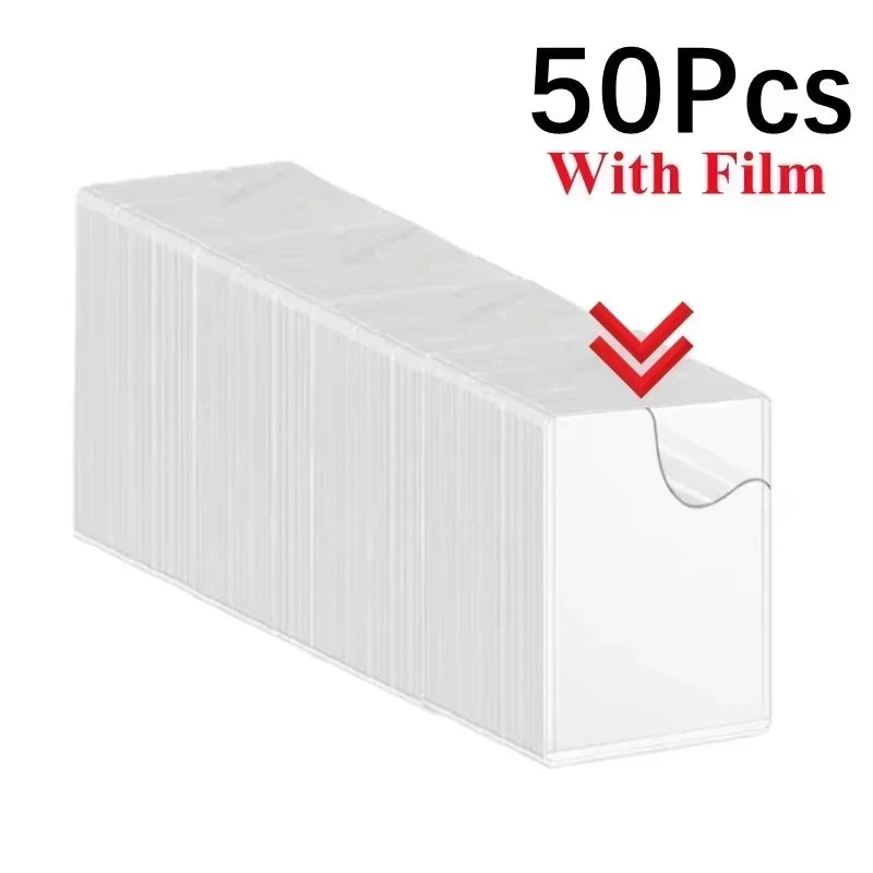 1/25/50Pcs Transparent Korean Kpop Card Sleeve with Protective Film Clear Card Holder Idol Photo Game Card Holders Cover 35PT