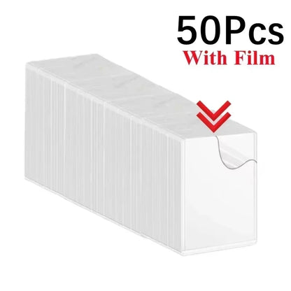1/25/50Pcs Transparent Korean Kpop Card Sleeve with Protective Film Clear Card Holder Idol Photo Game Card Holders Cover 35PT