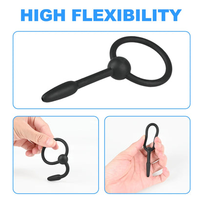 5 Sizes Soft Silicone Urethral Dilator Horse Eye Stick Penis Rod Male Masturbation Blockage Stimulator Catheter Sex Toys for Men