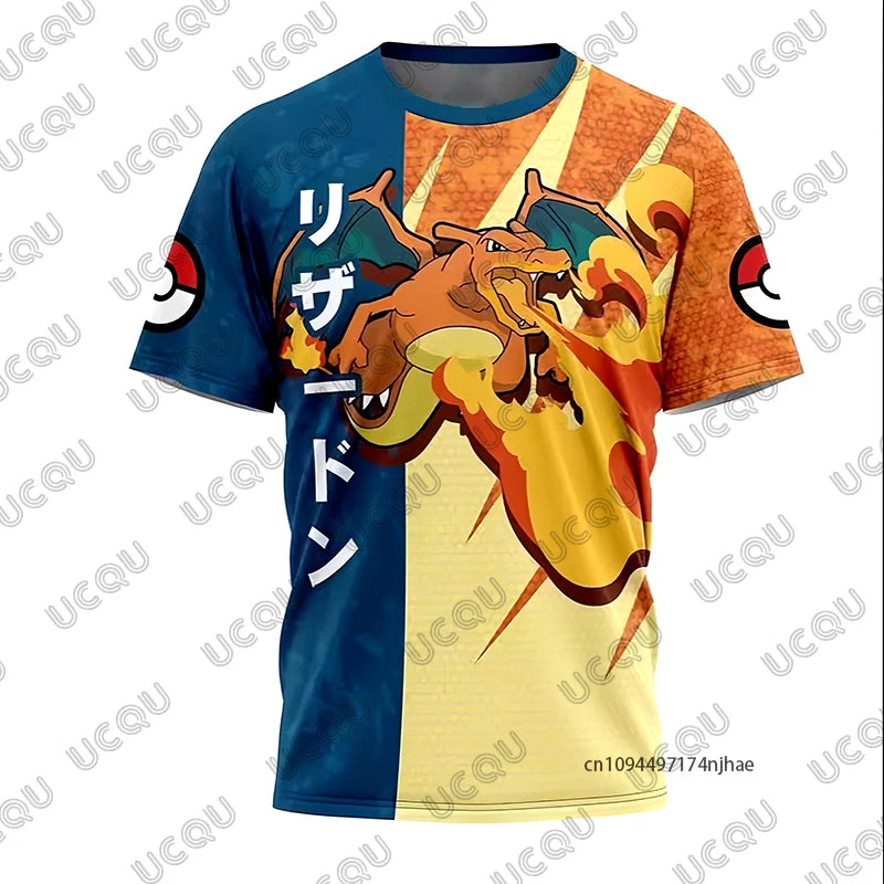 3D Full Print T-shirt Boys Girls Purple Lightning Anime Casual Oversized Children Short Sleeve Tops