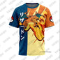 3D Full Print T-shirt Boys Girls Purple Lightning Anime Casual Oversized Children Short Sleeve Tops