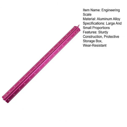 Aluminum Alloy Engineering Scale Ruler High Precision Triangular Architectural Drafting Tool Scale Bar Drafting Supplies