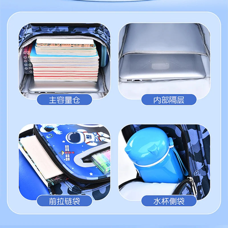 2026 Waterproof Children School bags for Boys Girls Kids Cartoon Schoolbag Orthopedic Primary School backpack mochilas infantil