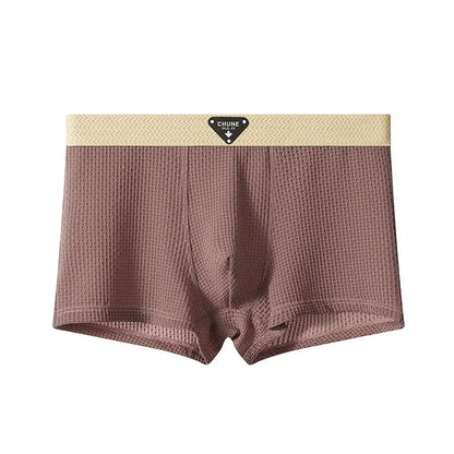 1/3PCS Men's Cool Ice Silk Boxers Shorts Summer Satin-like Solid Underpants Skin Friendly Breathable Mesh Crotch Male Underwear