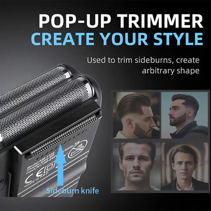 Kemei KM-1102 Rechargeable Cordless Shaver for Men Twin Blade Reciprocating Beard Razor Face Care Multifunction Strong Trimmer
