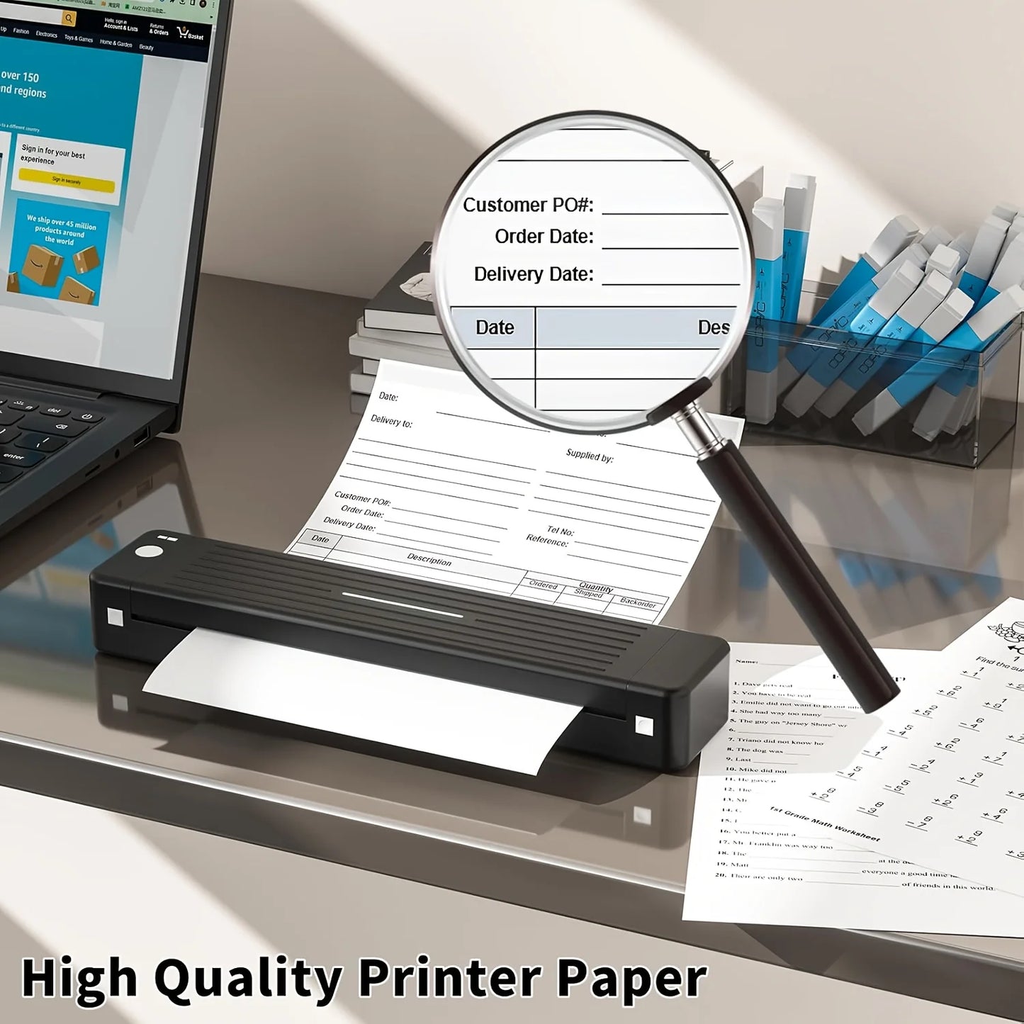 100-200 Sheets A4 Thermal Paper 8.27x11.69" - Portable Thermal Printer Only, No Electronics, Not for Laser/Inkjet