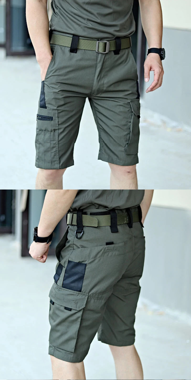 2024 Summer Men's Tactical Casual Shorts Waterproof Cargo Shorts Multi-pocket Quick Dry Wear-resistant Outdoor Training Overalls
