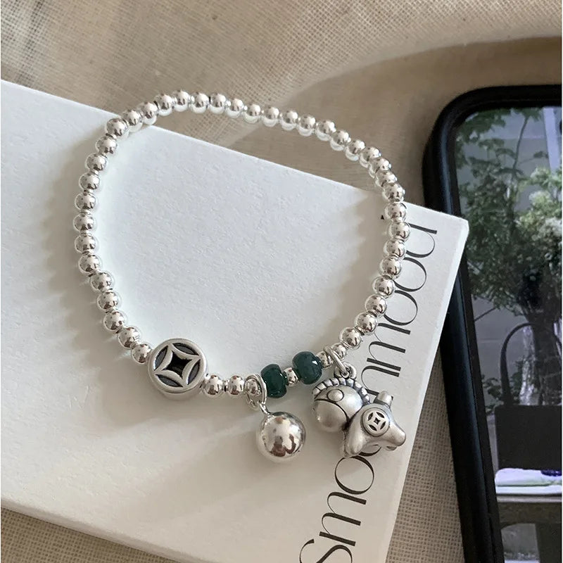VENTFILLE 925 Sterling Silver Butterfly Bracelet for Girl Bead String Design Insect Fashion Versatile Jewelry Gift Dropshipping