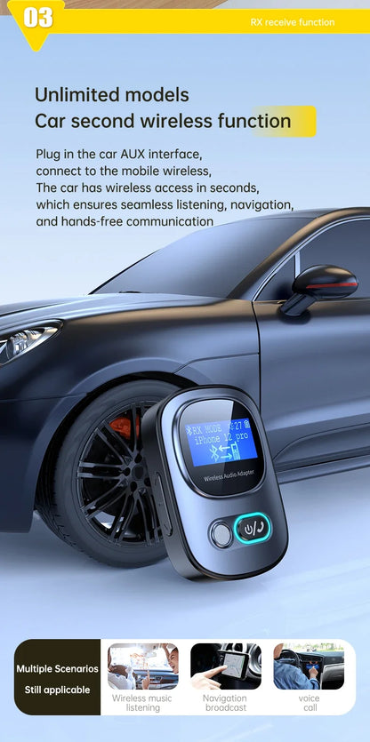 VIKEFON Car AUX Bluetooth Audio Receiver Transmitter TF Card Jack RCA Airplane Wireless Adapter Mic for TV PC Headphone Speaker