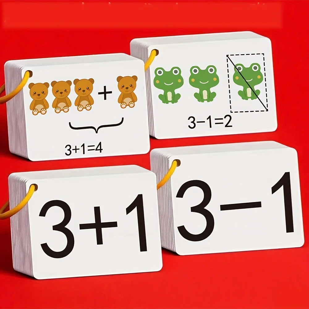 132 Cards with Addition and Subtraction Problems, a Complete Set to Help Young Children Develop Their Arithmetic Skills | Addition, Subtraction, Multiplication, and Division Mental Arithmetic Cards, to Train Children's Mathem