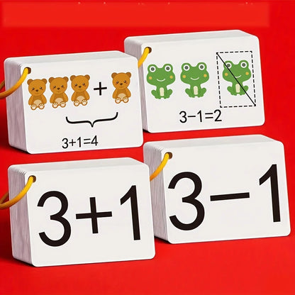 132 Cards with Addition and Subtraction Problems, a Complete Set to Help Young Children Develop Their Arithmetic Skills | Addition, Subtraction, Multiplication, and Division Mental Arithmetic Cards, to Train Children's Mathem
