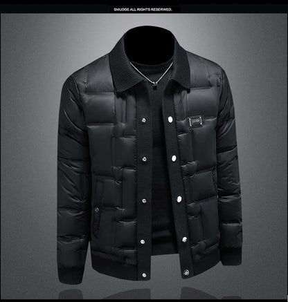 Minglu Autumn Winter Single Breasted Men's Jackets High Quality Solid Color White Duck Down Casual Down Male Coats Plus Size 5XL