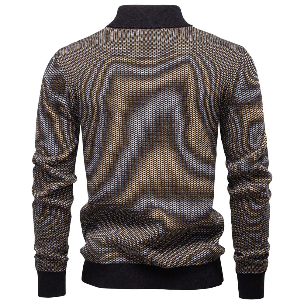 European New Fashion Autumn Winter Men's Thicken Casual Trendy Half Zipper Knitted Pullovers Male Simple Wool Sweaters Clothes
