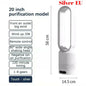 Smart Bladeless Fan with Remote Control 8 Wind Speeds Intelligent Timing 90° Oscillation Quiet Air Cooler for Home Bedroom