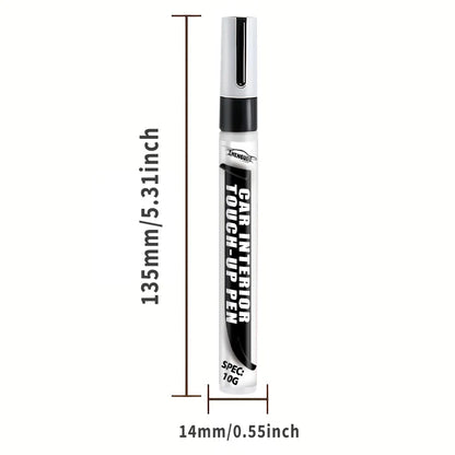 Car Function Button Touch-Up Pen - Interior Repair Pen, Suitable for Scratch Treatment on Black Plastic Steering Wheels, Dashboards, and Center Consoles, Professional-Grade Durable Paint for Plastic Surface Refurbishment and