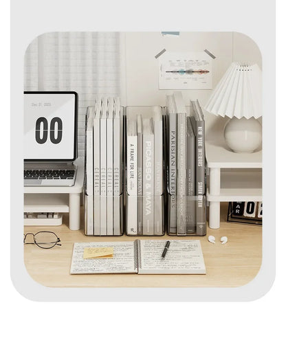 Large Capacity Desktop Organizer Box ZT3266 for Office Documents Stationery Books Storage Rack Transparent Plastic Material