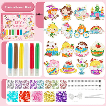 DIY Crystal Paint Arts And Crafts Set DIY Window Paint Art Pendant For Kids Suncatcher Kits Fun Party Activity Art Project