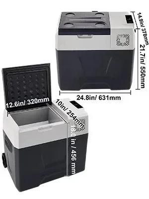 SIHAO Portable Car Refrigerator 15L 20L 30L 35L 40L 45L 50L 55L Compressor Fridge Freezer 12V 24V DC 110-240V AC Dual Use Vehicle Home for Camping Travel Outdoor
