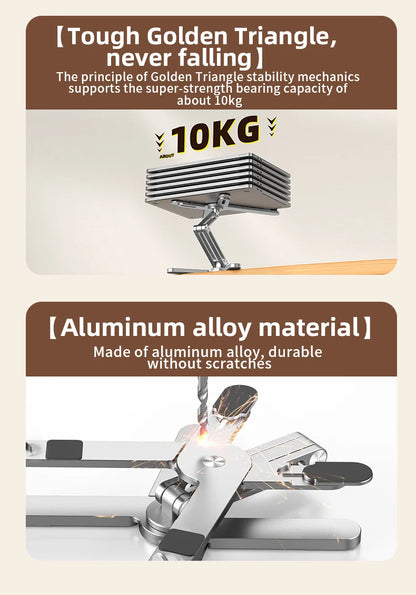 Foldable Laptop Stand 360°Rotation Notebook Table Aluminum Alloy Holder Portable Book Tablet Bracket with Heat Dissipation