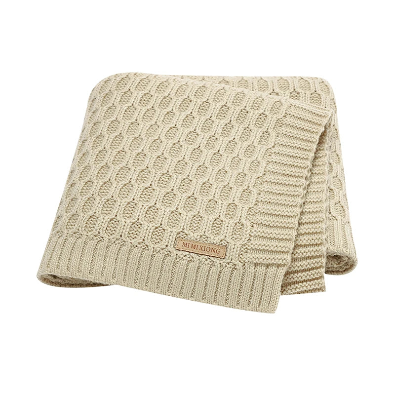 Baby Blankets Knitted Newborn Netural Breathable Month Swaddle Wrap Mat for Infant Boy Girl Crib Cellular Children 90*70cm Cover