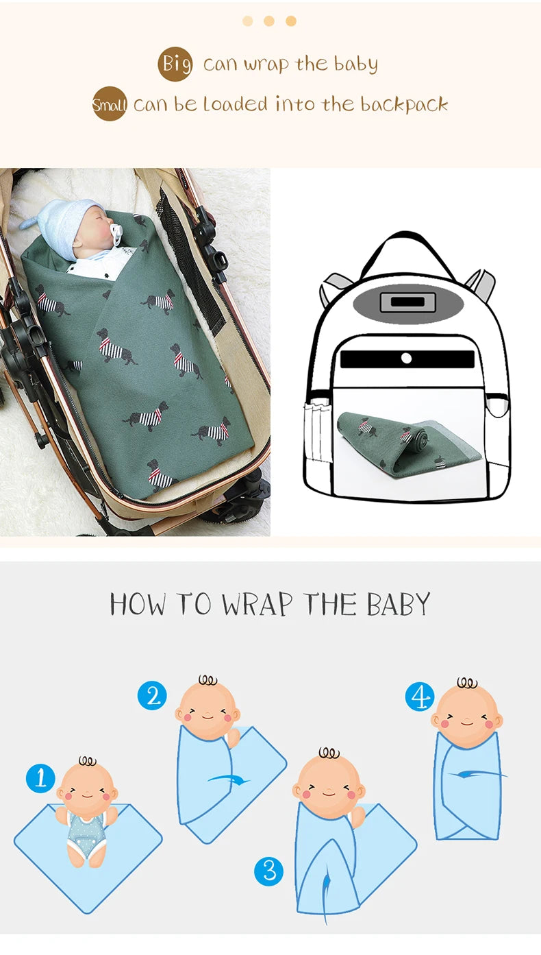Baby Blanket Cotton Knit Super Soft Newborn Girl Boy Bed Plaid Crib Quilt Cute Dachshund Infant Stroller Covers Swaddle 100*80CM
