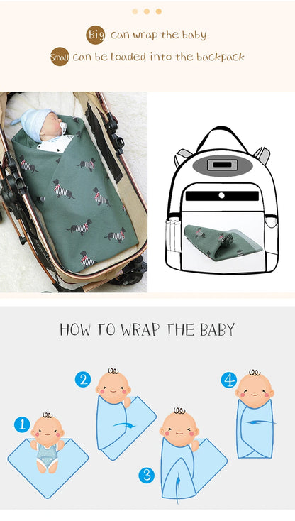 Baby Blanket Cotton Knit Super Soft Newborn Girl Boy Bed Plaid Crib Quilt Cute Dachshund Infant Stroller Covers Swaddle 100*80CM