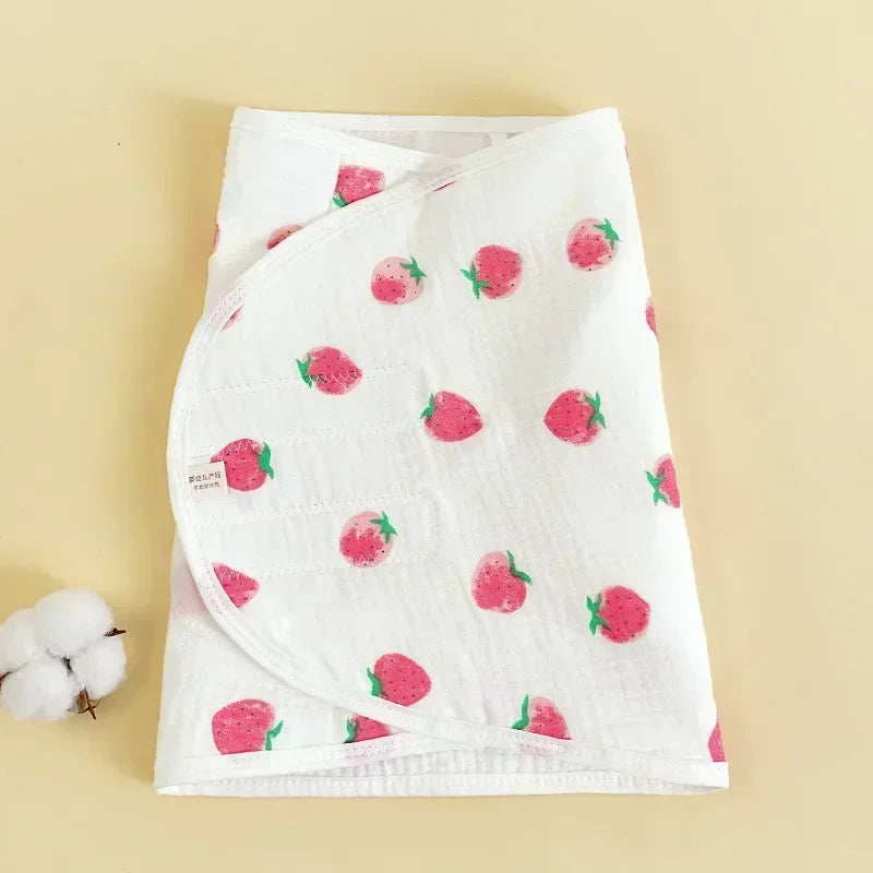Baby Swaddle Blanket 0-6 Months Strap Protect Belly Baby Sleeping Blanket Wrap for New Born Thin-style for Summer