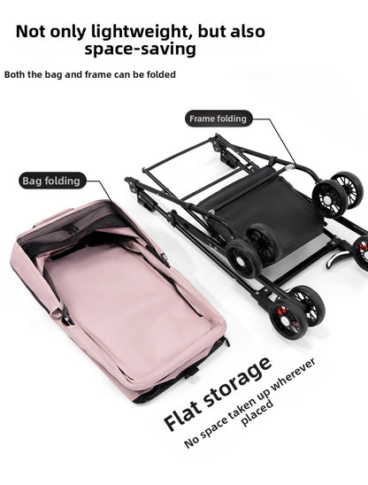 Pet Transport Stroller Dog Cat Portable Foldable Lightweight Detachable 4-Wheel Oxford Mesh Small Medium Push Cart