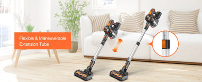 Cordless Vacuum Cleaner, 80000Pa/300W,65 Mins Runtime, 1.2L Dust Cup. Equipped with Digital Display, Anti-Tangle Brush, Self-Standing Design & Wall Charging Dock. 4-Layer Filtration, Ultra-Quiet Operation. Ideal for Pet Hair,