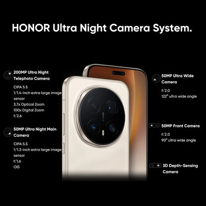 Global Version Honor Magic 8 Pro 5g Smartphone Snapdragon 8 Elite Gen 5 200Mp Aimage Camera 7100Mah 100W 6.71'' Oled Nfc Esim Honor Phone