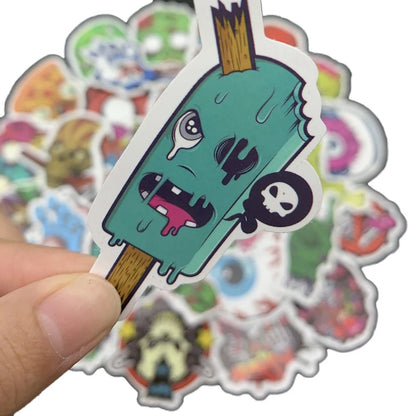 10/30/50PCS Terror Series Skull Graffiti Stickers Guitar Laptop Skateboard Luggage Phone Bike Waterproof Cool Stickers Kid Toy