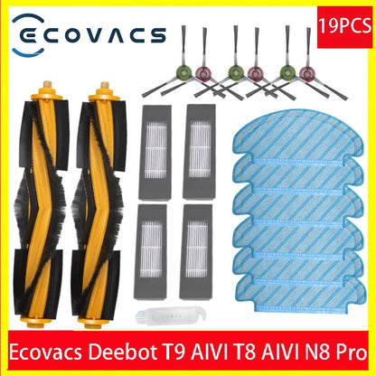 HEPA Filter Side Brush Main Brush Mop Cloths for ECOVACS Deebot T9 AIVI T8 AIVI N8 Pro 920 950 Vacuum Cleaner Replacement Parts