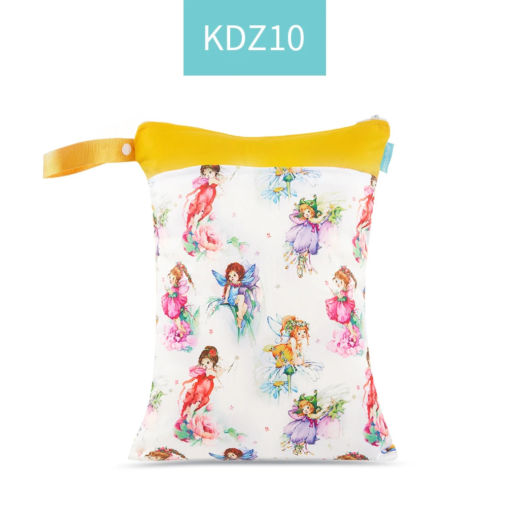 HappyFlute Baby Diaper Bags Double Zippered Wet/Dry Bag Waterproof Wet Cloth Diaper Backpack Reusable Diaper Cover WetBag