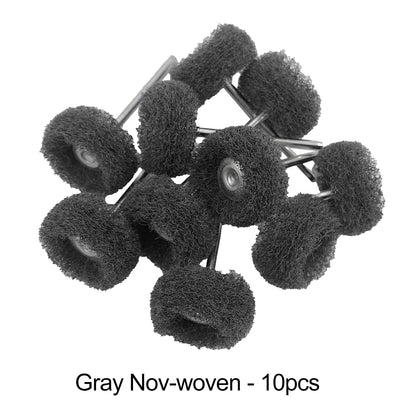 10Pcs/Bag Dental Odontologia Polishing Brush Wheel Rotary Tools 2.35mm HP Shank Wool Goat Cotton Black Buff Dentistry Laborator