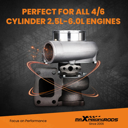 Universal GT3582 GT35 Turbo Anti Surge A/R 0 .63 0.7 Housing Turbocharger up to 600HP 4 Bolt Turbolader